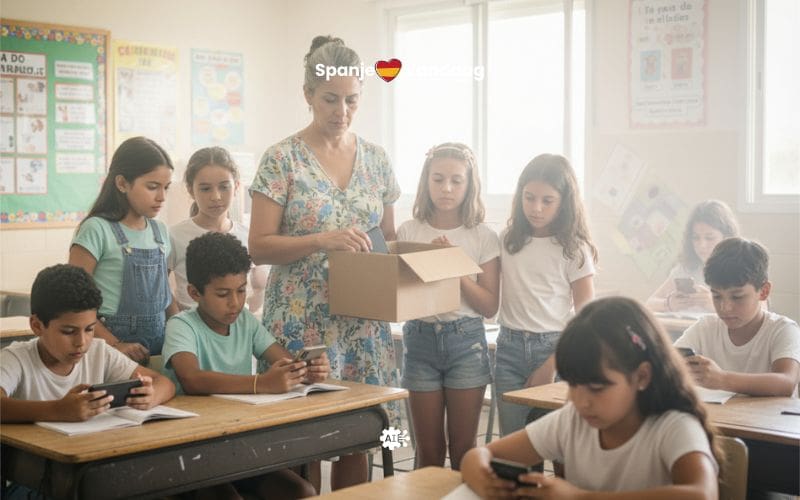 Spanje is verdeeld over verbod op mobieltjes in de klas