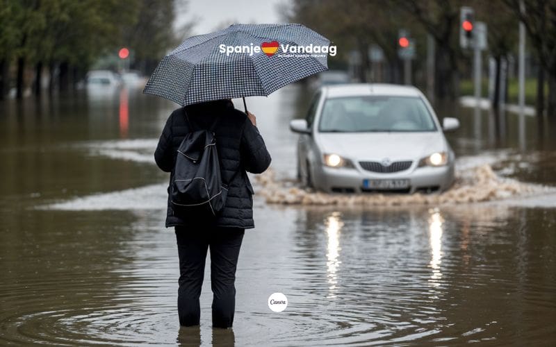 Zware regenval zorgt voor chaos en rood weeralarm in Valencia, Castellón en Tarragona
