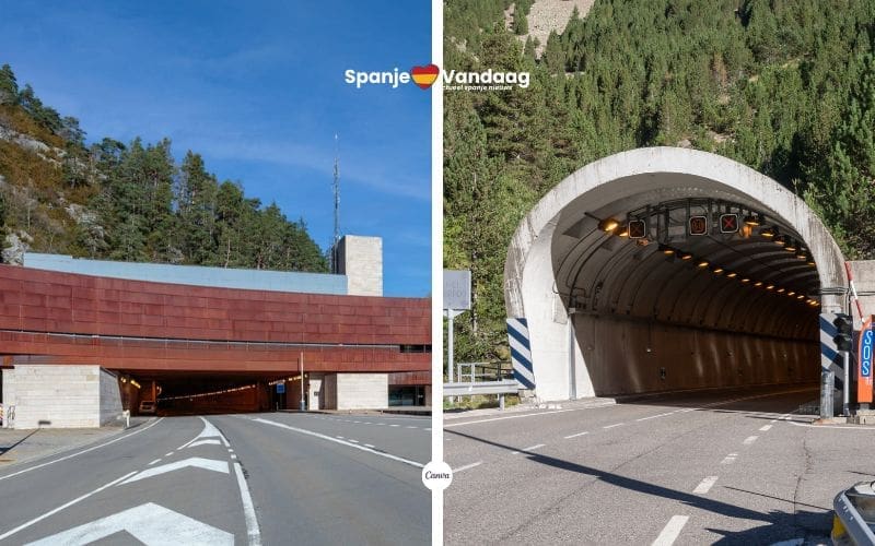Grenstunnels Somport en Bielsa in de Pyreneeën in de avond dicht voor onderhoud