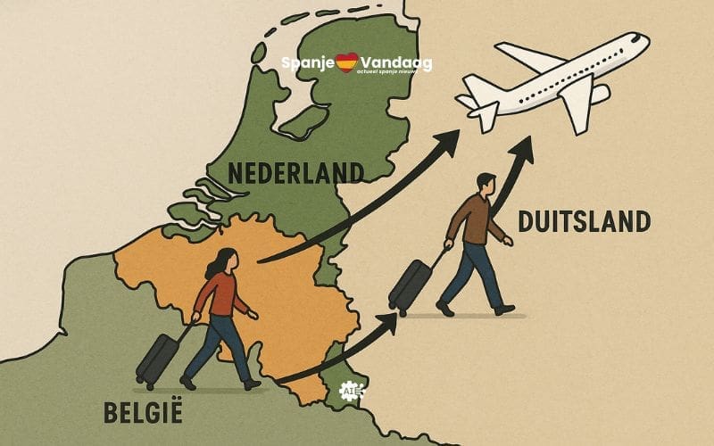 Vliegen naar Spanje vanaf België en Duitsland aantrekkelijker door hogere Nederlandse vliegtaks