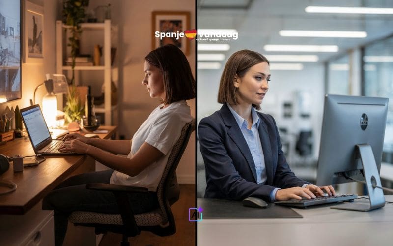 Slechts 2 procent van de Spaanse werknemers wil volledig thuiswerken