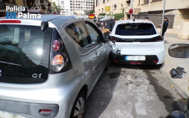 Paniek door spin in auto veroorzaakt kettingbotsing in Palma de Mallorca