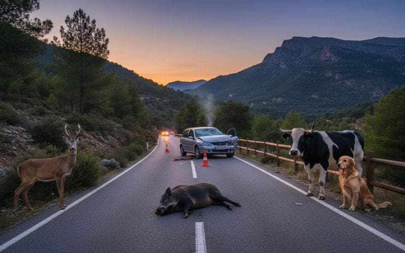 Provincie Huesca ziet stijging van ongevallen met dieren, vooral op bekende risicowegen