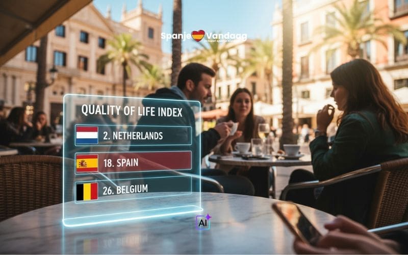 Spanje klimt naar de top met een betere levenskwaliteit dan Frankrijk en Canada