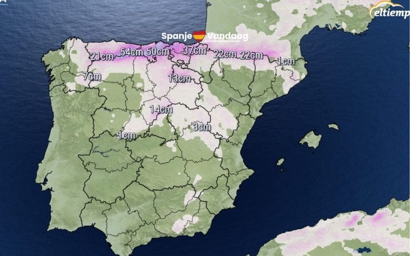 Kou, sneeuw en vorst verrassen delen van Spanje tijdens een vroege winter