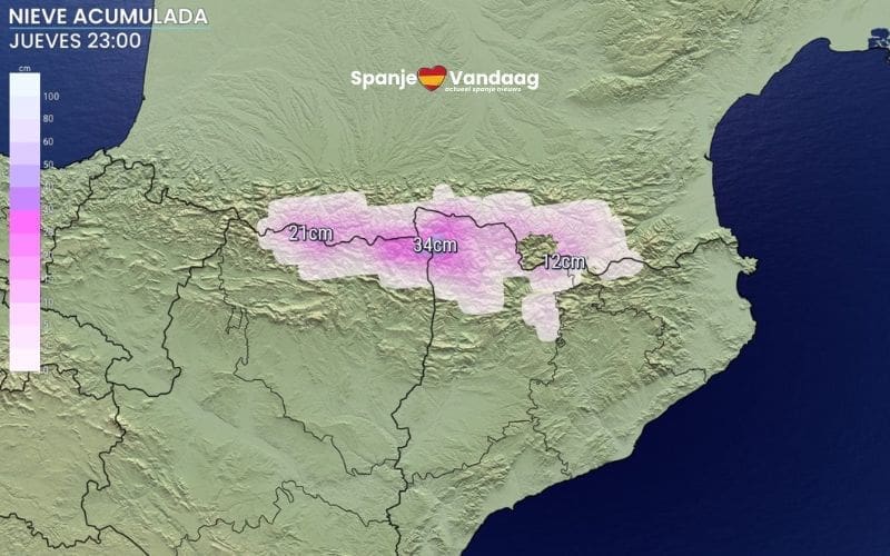 Koude lucht brengt eerste grote sneeuwval van het seizoen in delen van Spanje
