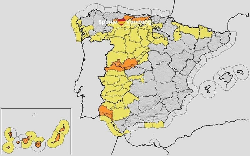 Storm Claudia veroorzaakt onrustig weer op Canarische Eilanden en 12 regio's in Spanje