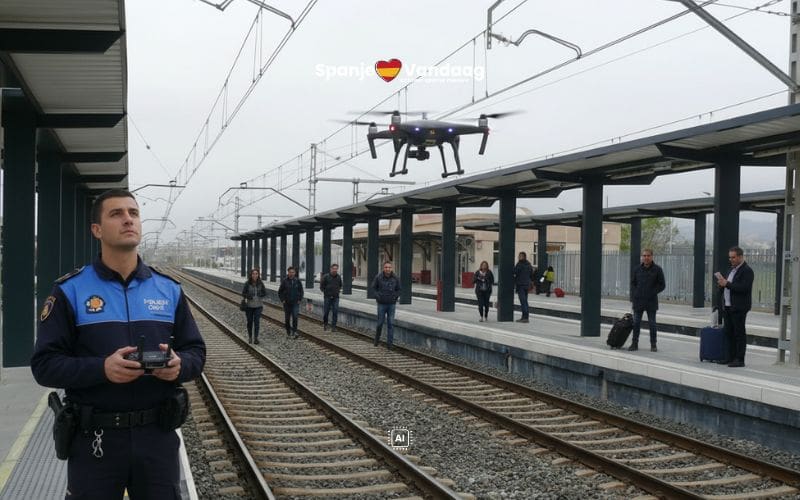 Politie zet drones in om spoorlopers bij station Cunit aan de Costa Dorada te beboeten