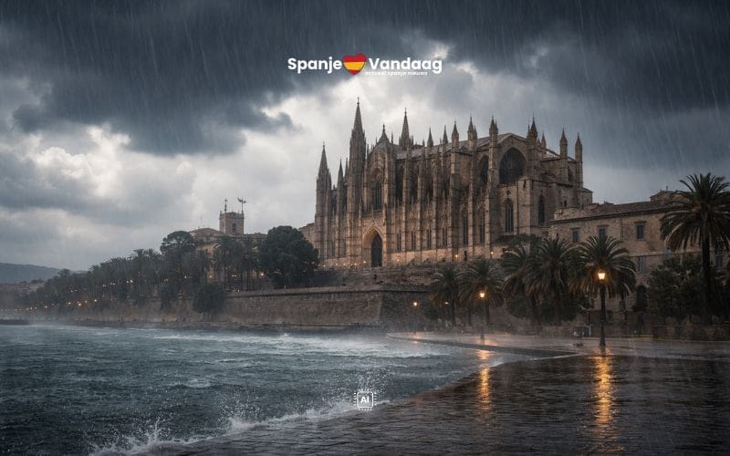 Storm brengt zware regen en hagel naar Mallorca