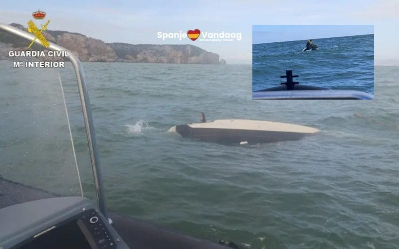 Nederlandse familie met twee kinderen gered na uren op omgeslagen zeilboot bij de Costa Brava