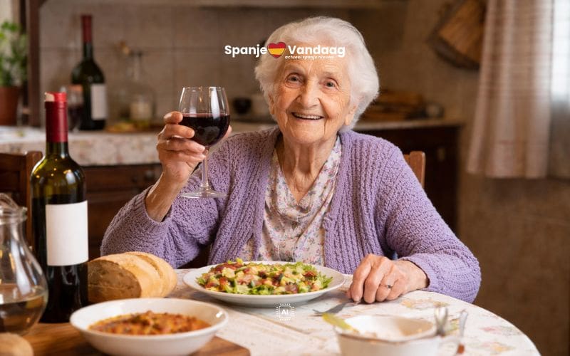 Spaanse vrouw van 112 jaar zweert bij dagelijks glas wijn