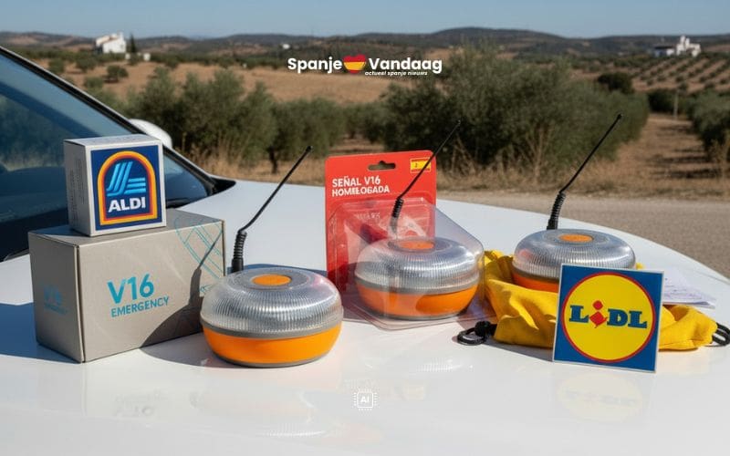 Lidl en ALDI stunten met goedkope V-16 noodlamp voor nieuwe verkeersregel in Spanje
