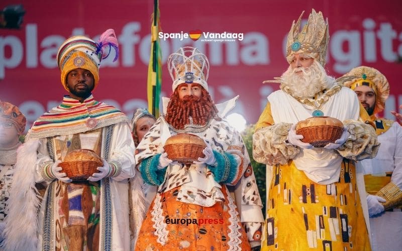 De populaire ‘Cabalgata de los Reyes Magos’ of Driekoningen parade in Spanje