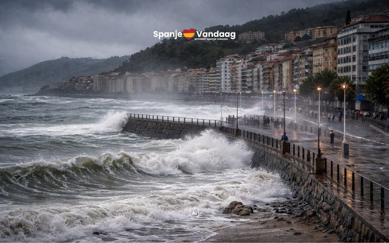 Nieuwe storm Goretti zorgt voor zwaar weer in Noord-Spanje