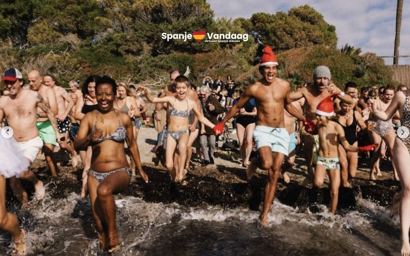 Veel mensen beginnen het nieuwe jaar met een frisse Nederlandse duik op Ibiza