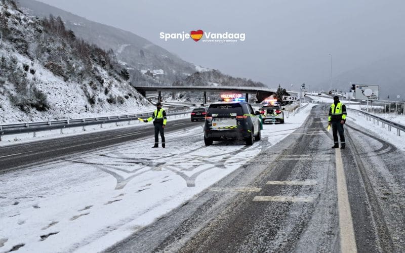 Storm Ingrid veroorzaakt chaos op Spaanse wegen, sneeuw en kou