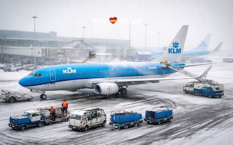 Meer dan 500 vluchten geschrapt op Schiphol door sneeuw, ook naar Spanje