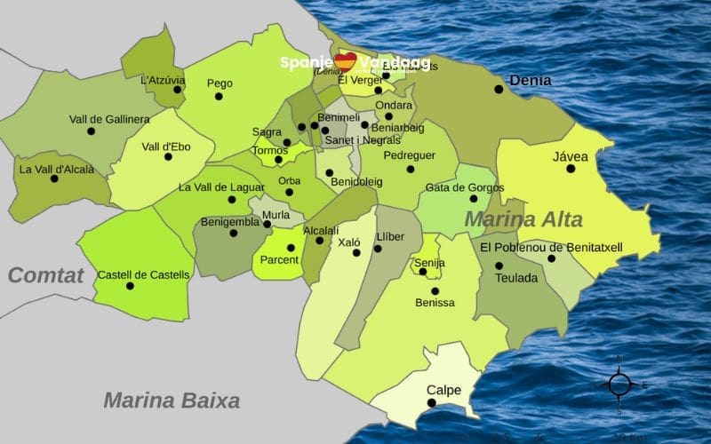 Marina Alta-streek scoort hoog in Spanje wat betreft gemeenten met buitenlandse inwoners