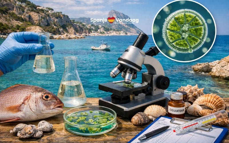 Aan de Costa Blanca is een microalg gevonden die mensen ziek kan maken