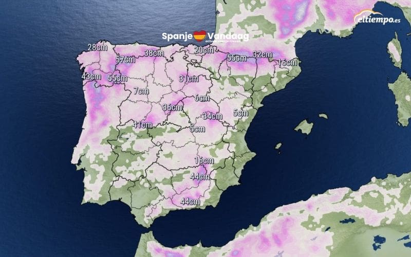 Storm Ingrid zorgt vanaf vrijdag voor winterweer in grote delen van Spanje