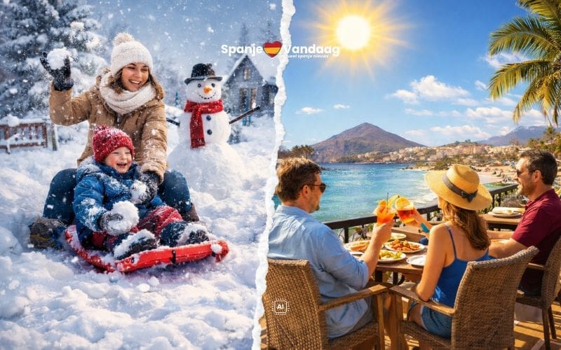 Sneeuwpret in Nederland en België of 20 graden in Spanje?