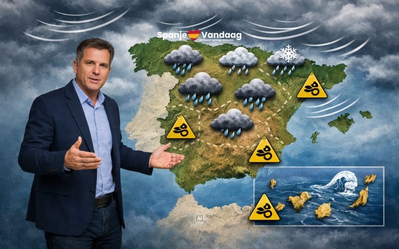 Spaanse weerdienst waarschuwt voor onstuimig weer door meerdere Atlantische stormen