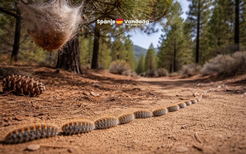 Gevaarlijke processierups dit jaar veel eerder actief in grote delen van Spanje