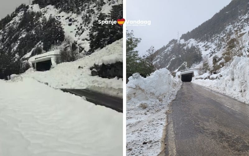 Toegangswegen naar Sierra Nevada skigebied en Panticosa kuuroord afgesloten door extreem winterweer