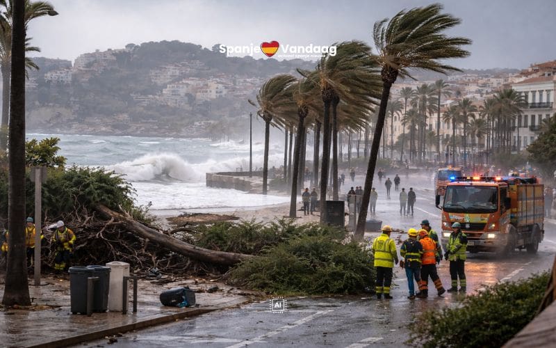 Storm Nils legt delen van Spanje stil met zeer harde wind