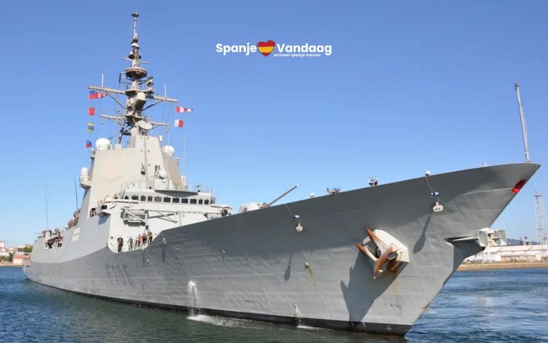 Dit is het geavanceerde Spaanse oorlogsfregat Cristóbal Colón, dat naar Cyprus wordt gestuurd