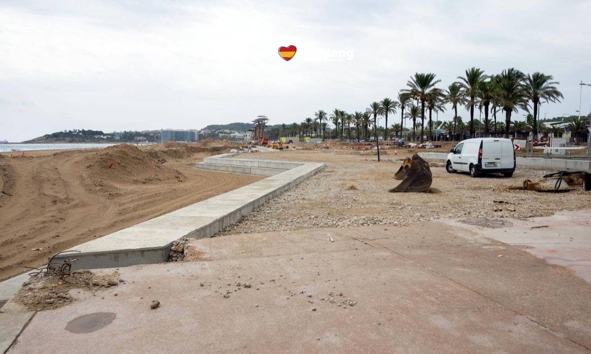 Nog even geduld: boulevard van La Pineda aan de Costa Dorada pas eind april klaar