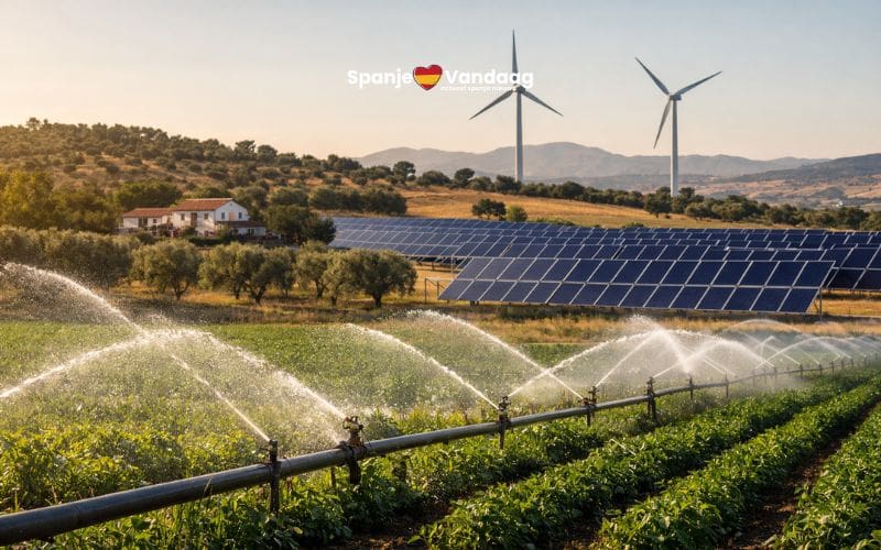 Landbouwgrond op het Spaanse platteland populair voor irrigatie en hernieuwbare energie