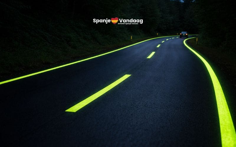 Krijgt Spanje binnenkort fluorescerende lijnen op de weg voor betere zichtbaarheid?
