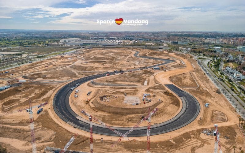 Eerste spectaculaire bocht van Formule 1-circuit in Madrid klaar en maakt meteen indruk