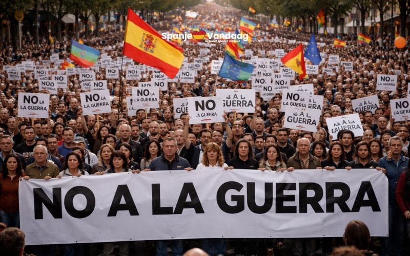 Spaanse premier blaast de leus ‘No a la guerra’ 20 jaar later nieuw leven in