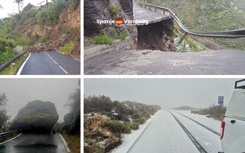 Storm Therese teistert Canarische Eilanden met chaos en verwoesting