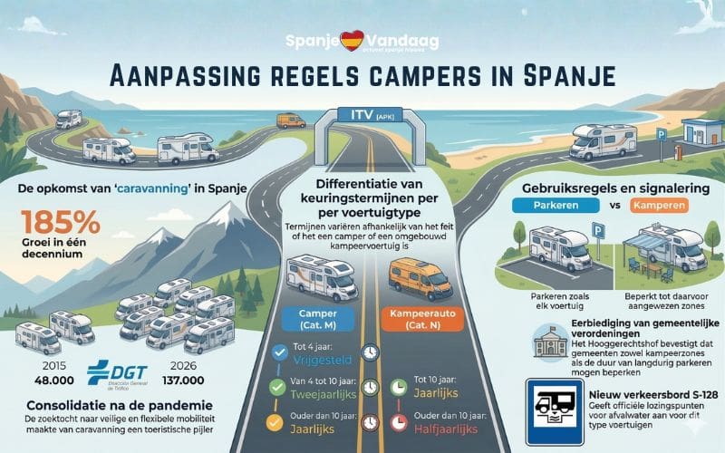 Nieuwe regels voor campers in Spanje met aandacht voor parkeren versus kamperen