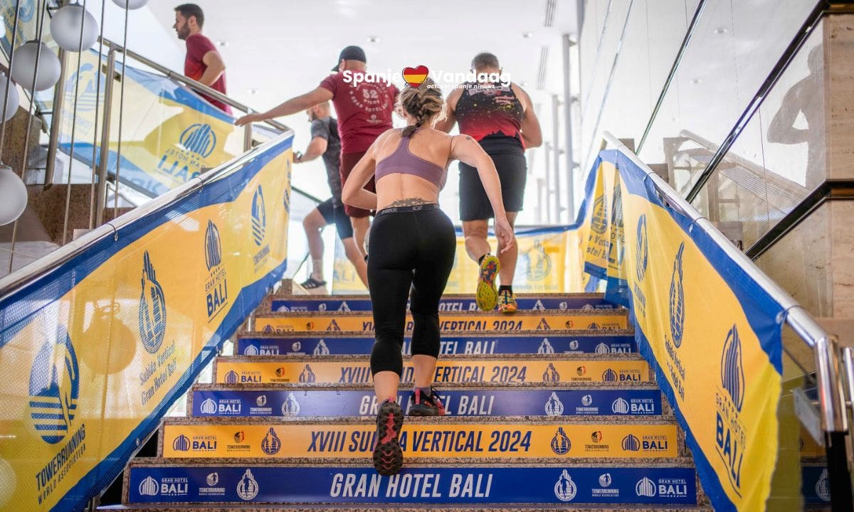 550 sporters rennen zich kapot op de trappen van het hoogste hotel in Benidorm