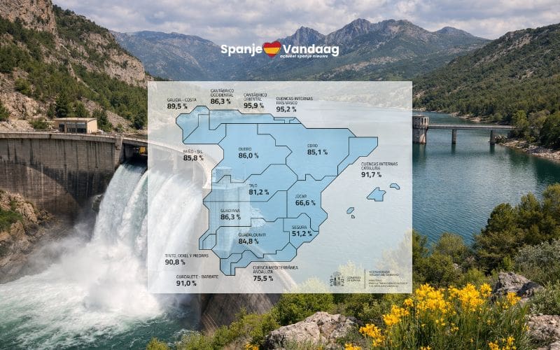 Spaanse stuwmeren bereiken hoogste niveau in 12 jaar en zitten voor 83 procent vol