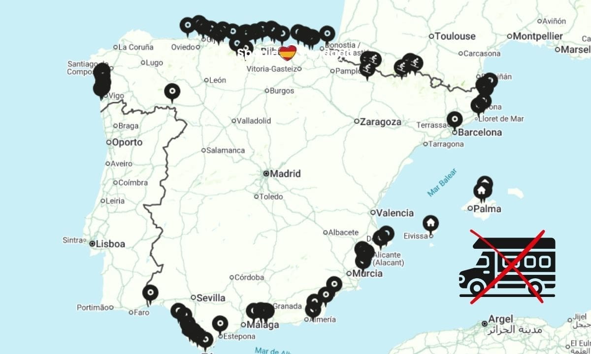 Dit zijn minder gastvrije plekken voor camperaars in Spanje